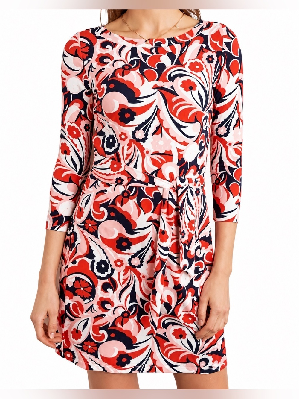 Boden Sylvia Marion jersey tie waist dress, size 6